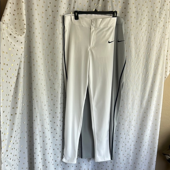 Bundle of 2 Nike White and gray baseball Pants with Black Accents - Picture 1 of 16
